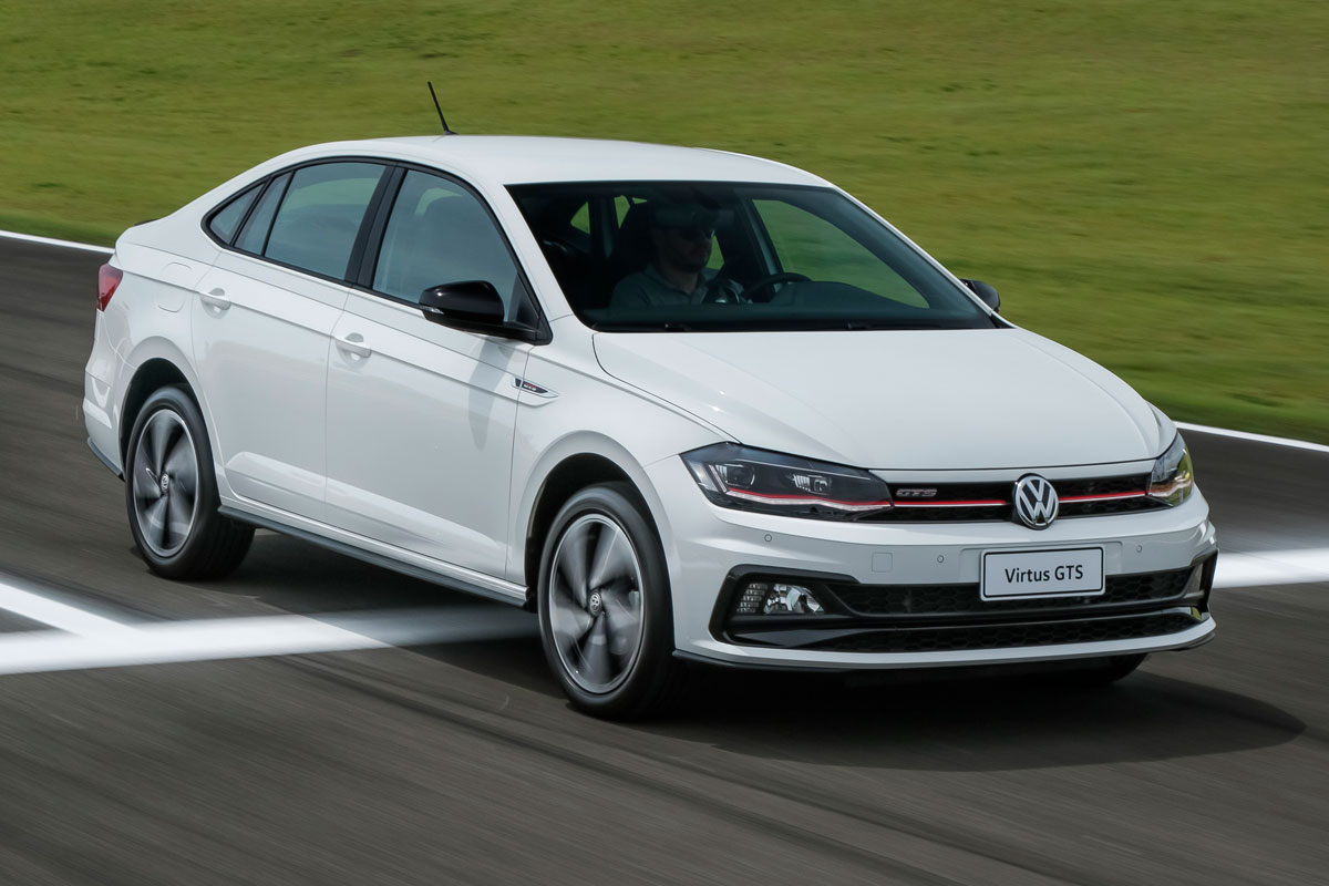 O sedan Volkswagen Virtus GTS tinha motor 1.4 turbo e injeção direta com 150 cv e 25,5 kgfm