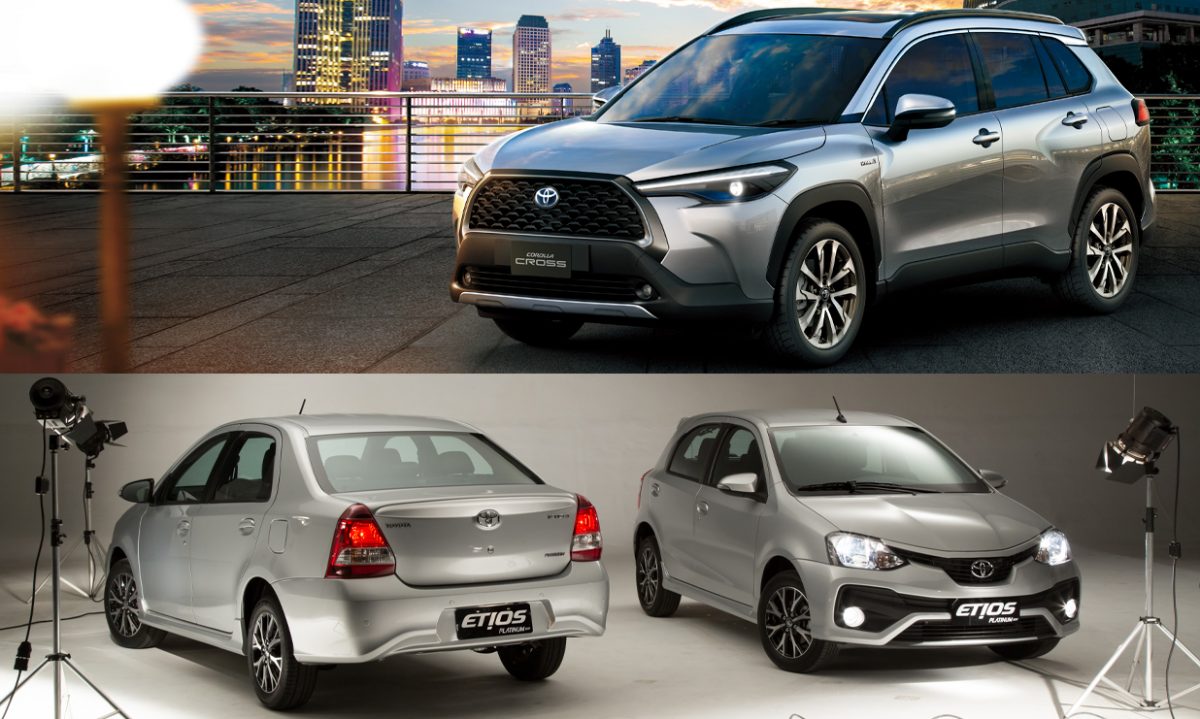 Toyota Corolla Cross / Etios e Etios Sedã [divulgação]