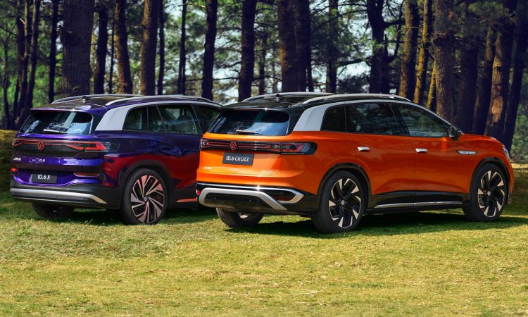 Volkswagen ID.6 Crozz (laranja) e ID.6 X (azul) [divulgação]