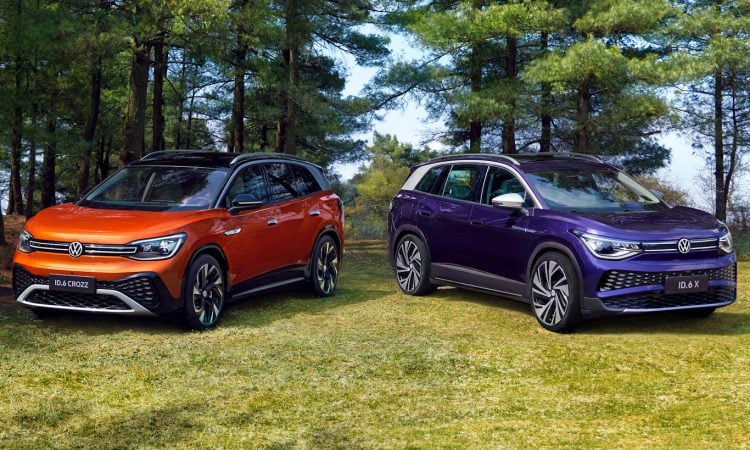Volkswagen ID.6 Crozz (laranja) e ID.6 X (azul) [divulgação]