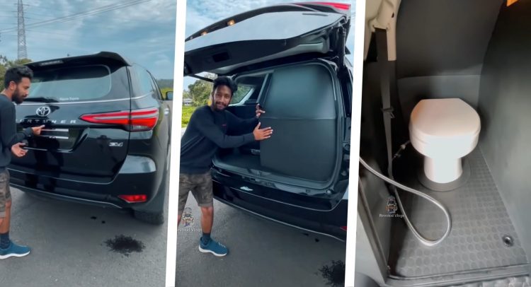 Toyota SW4 com uma privada [Sarath Saji]