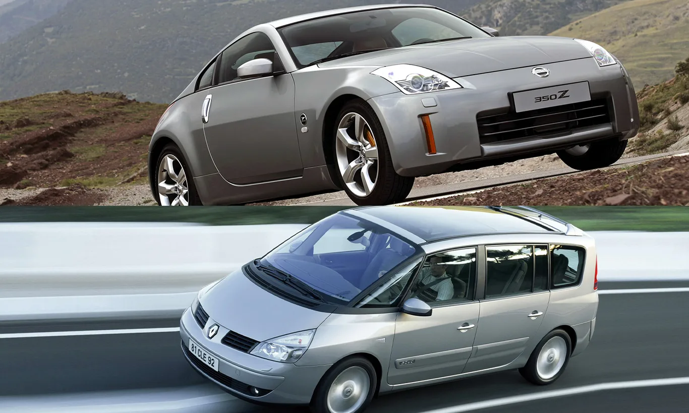 Nissan 350Z e Renault Espace [divulgação]