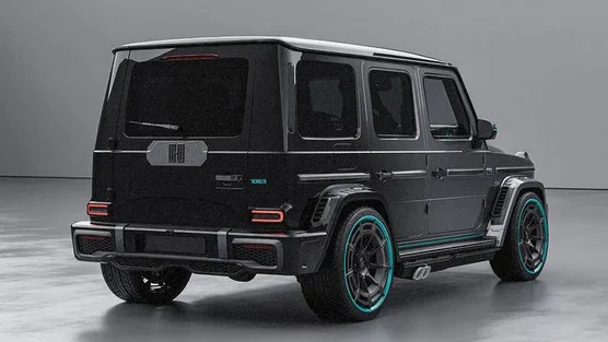 Mercedes-AMG G 63 Sir Class de traseira com detalhes em verde