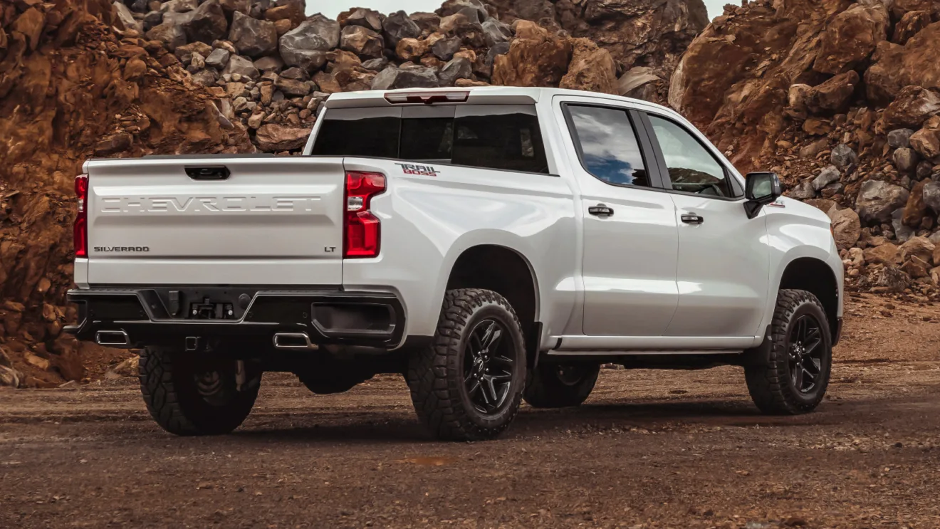 Chevrolet Silverado Z71 Trail Boss Z71 Trail Boss White Rear Stop