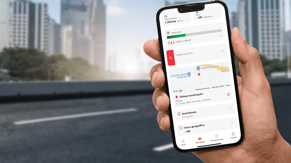 Imagem mostra aplicativo do Corolla Toyota 2025