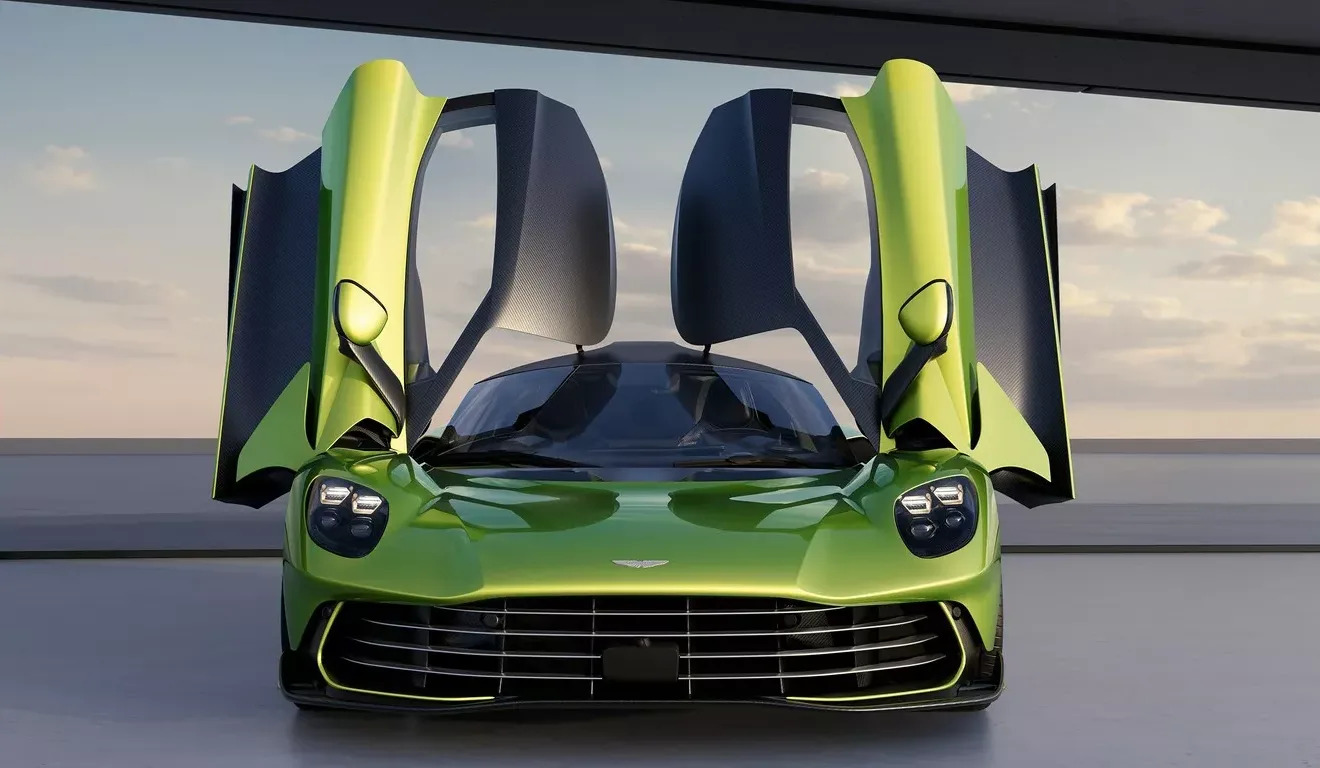 Imagem mostra Aston Martin Valhalla na cor verde