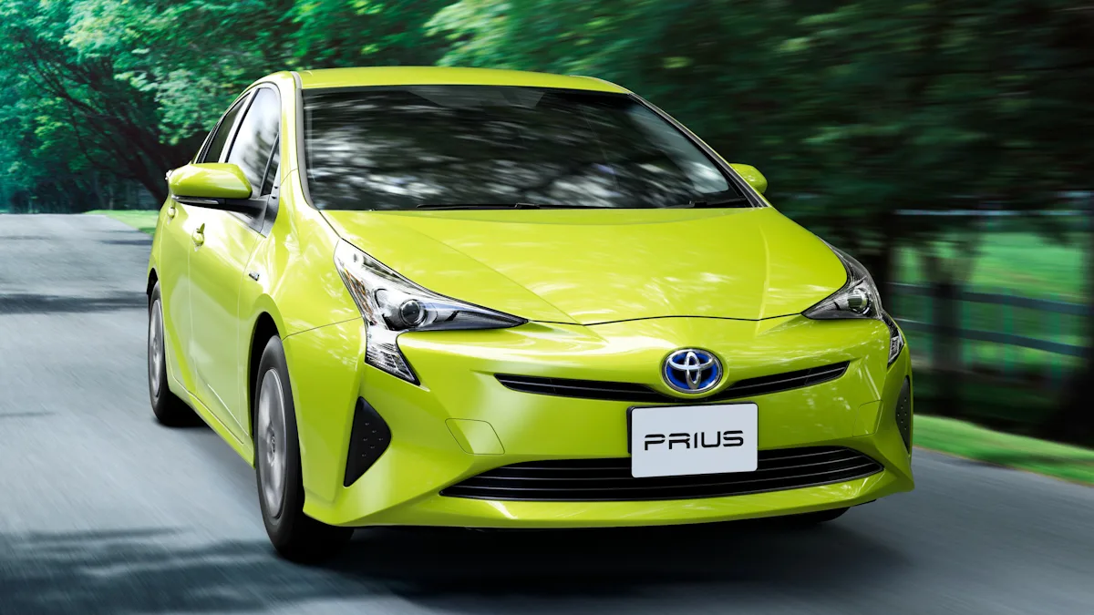 Toyota Prius verde neon de frente