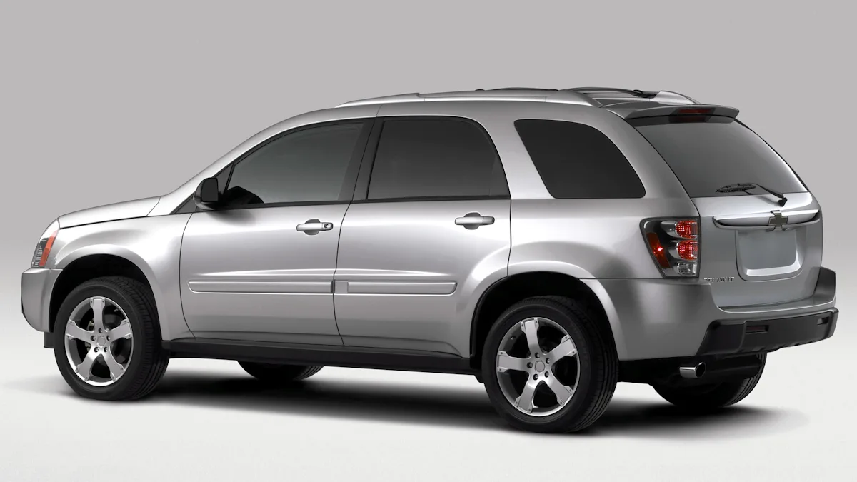 Silver Chevrolet Equinox from the front on a generic background