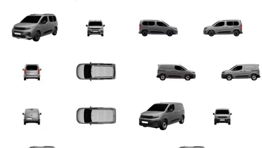 Registro de patente do novo Fiat Doblò no Brasil, com modelos pintados de cinza