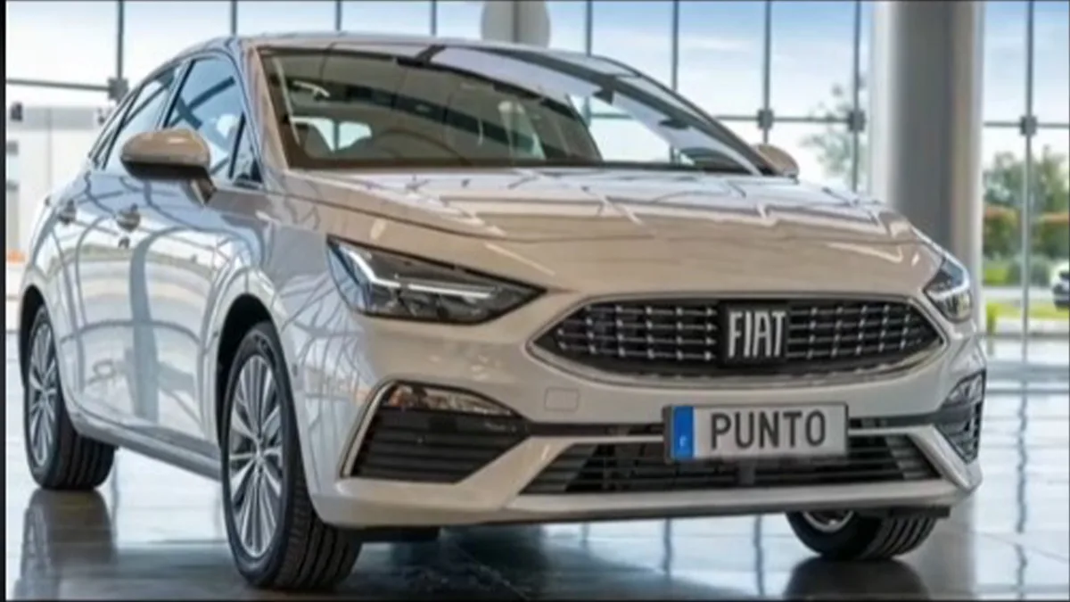 Falso Fiat Punto 2025 branco de frente