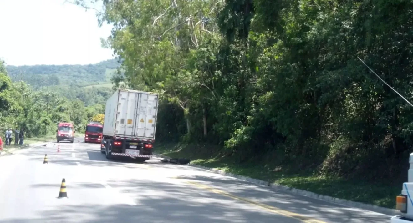 Acidente com motociclista em Lontras