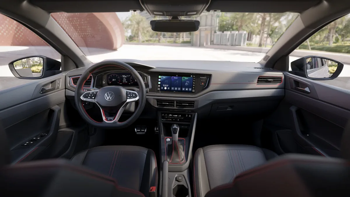 Imagem mostra interior esportivo do Nivus GTS