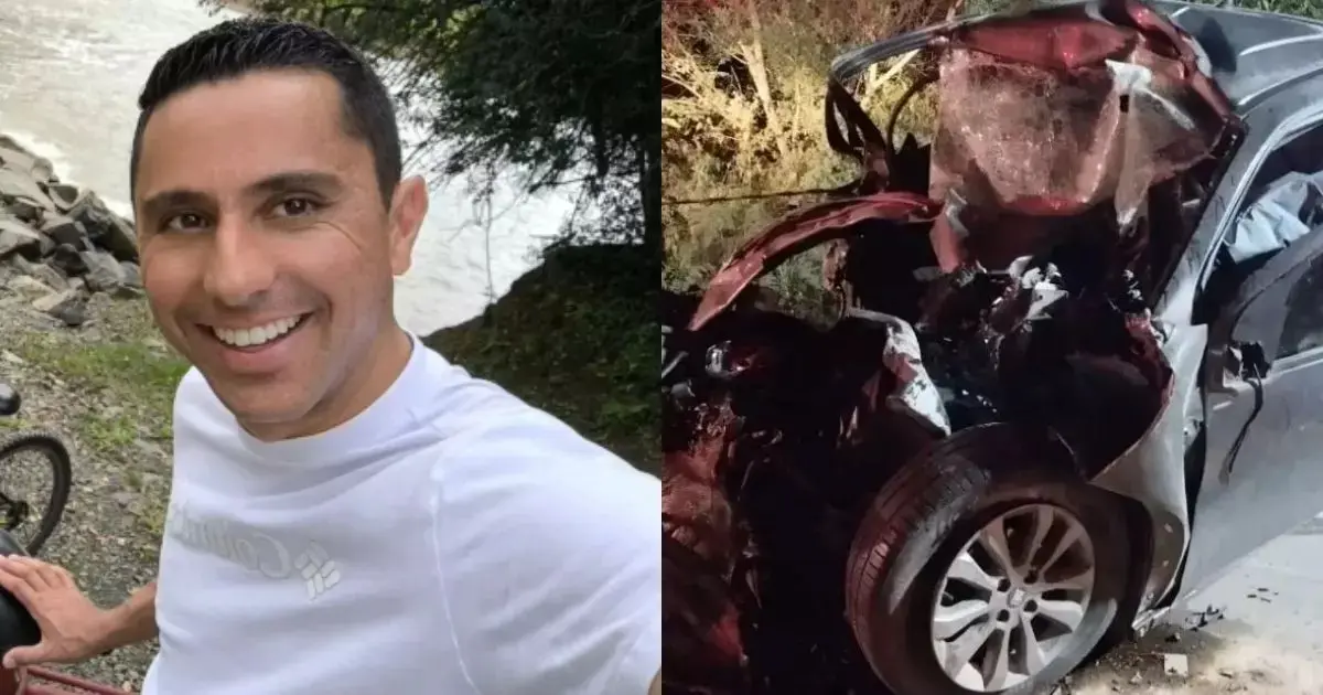 Vítima fatal e parte do acidente na SC-114