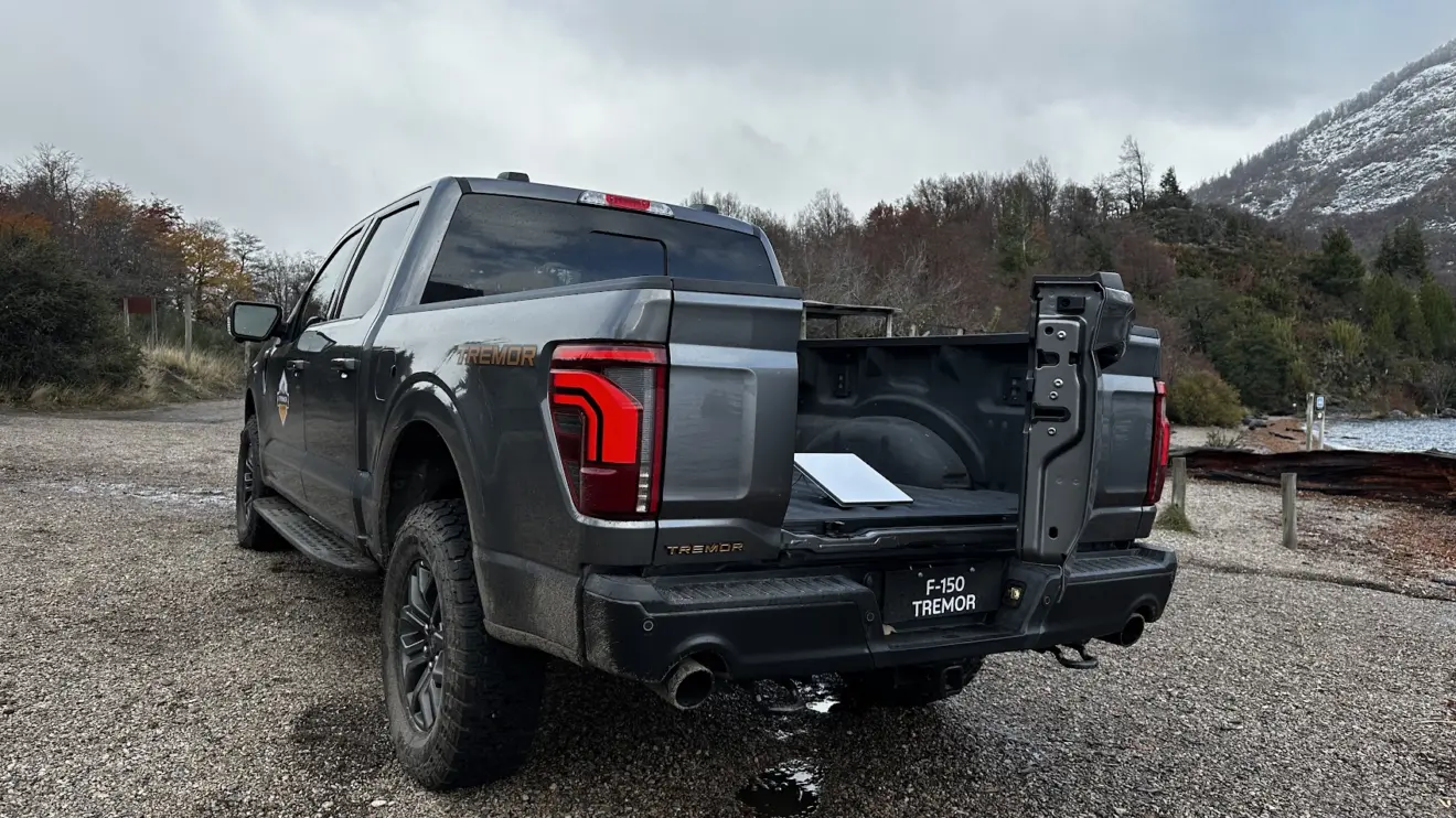Ford F-150 Tremor cinza parada de traseira