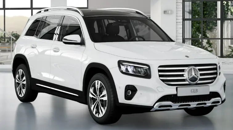 Mercedes-Benz GLB 220 4M Progressive branco, visto de lado