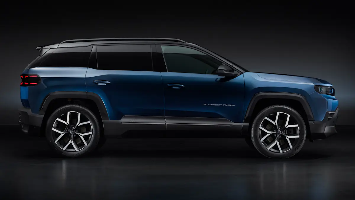 jeep compass europeu azul de lado
