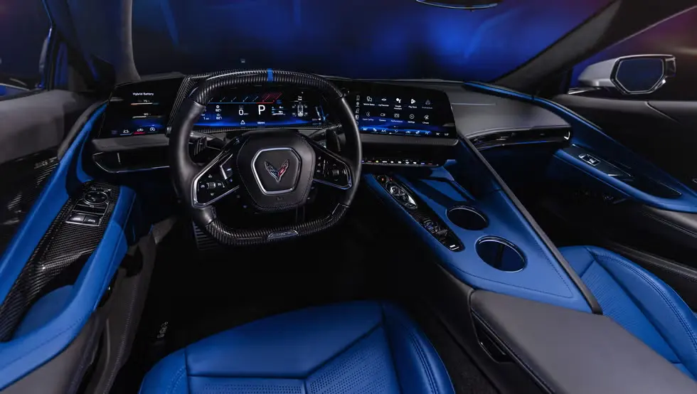Interior azul do Chevrolet Corvette ZR1X