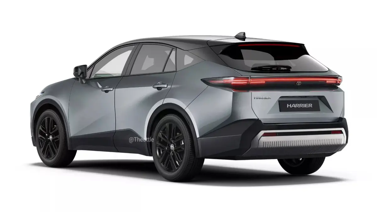 Projeção do Toyota Harrier com fundo branco de traseira