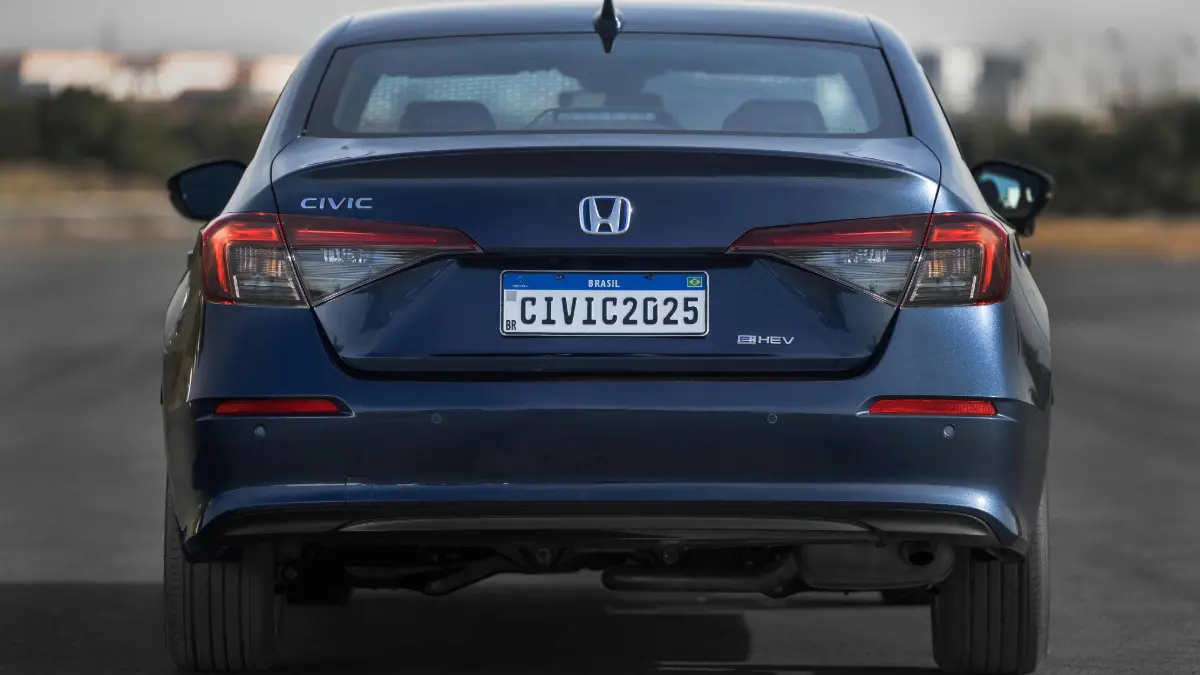 Honda Civic Advanced Hybrid 2026 azul estático