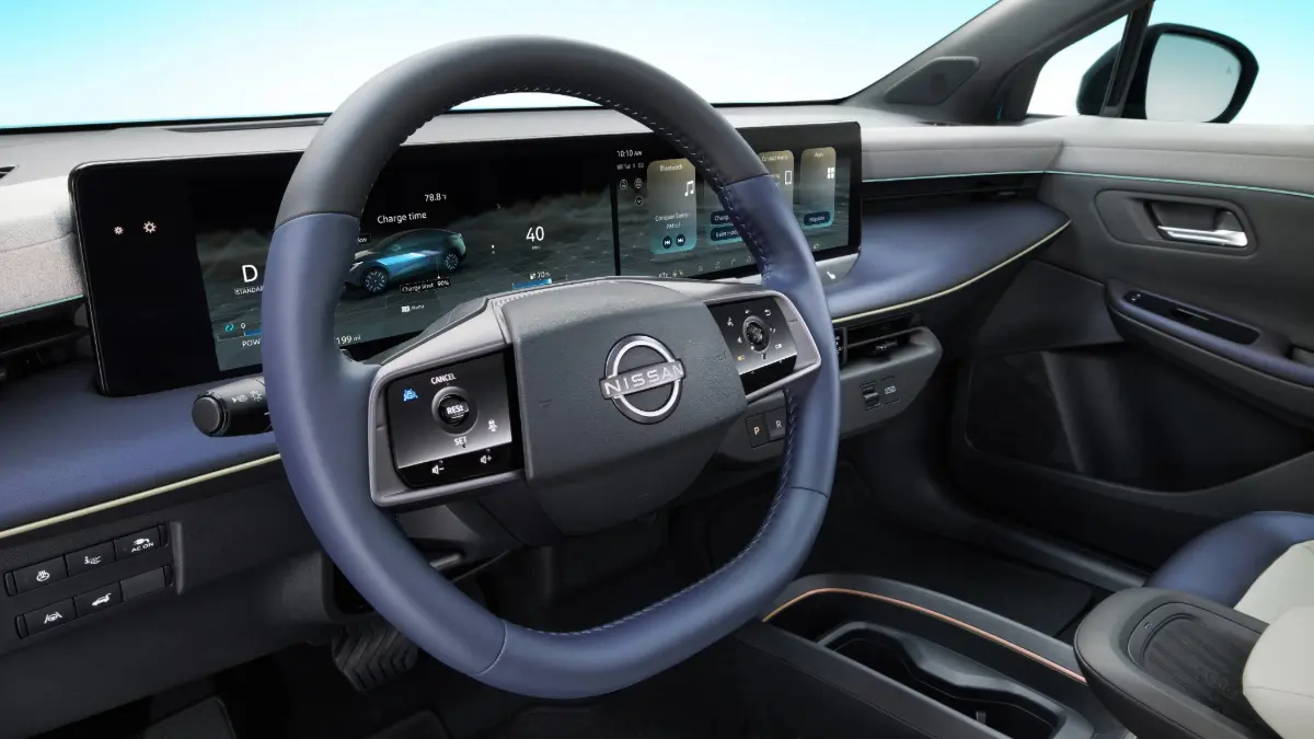 Interior do Nissan Leaf