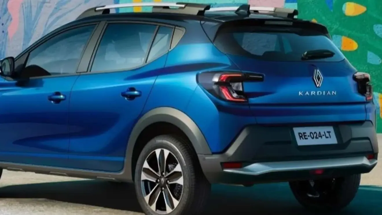 Renault Kardian de imagem vazada estático azul de traseira