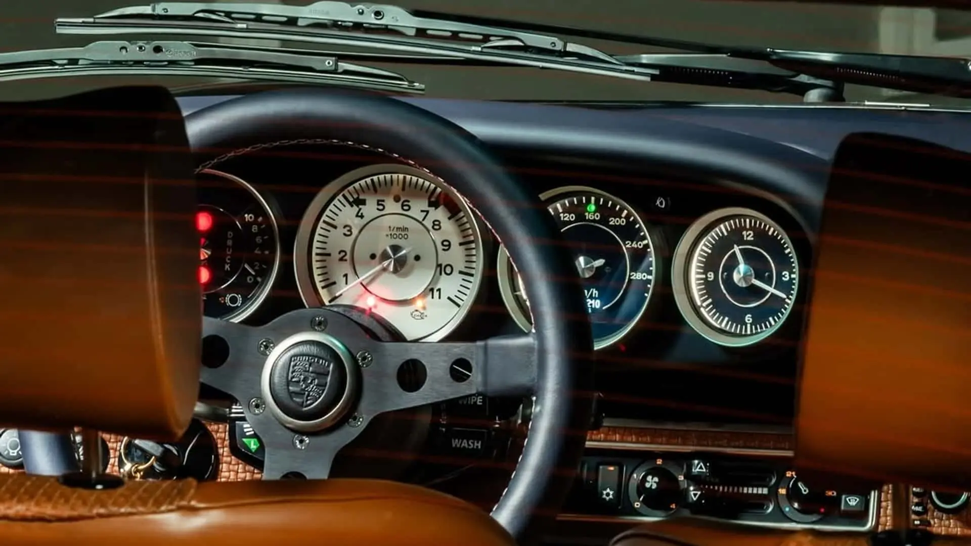 Interior do Porsche 911 Singer azul