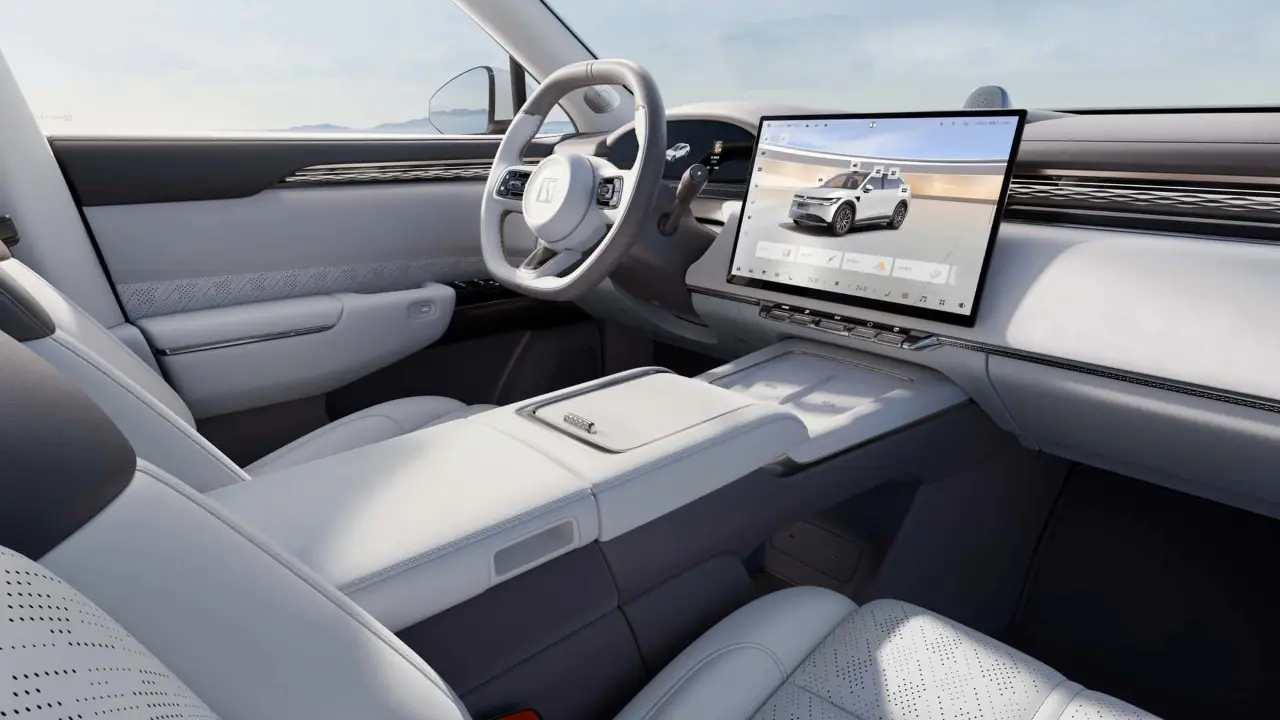 Interior branco do Zeekr 7X