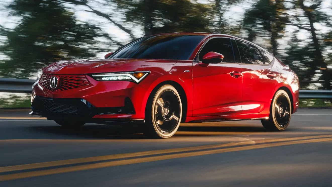 Acura Integra vermelho de frente