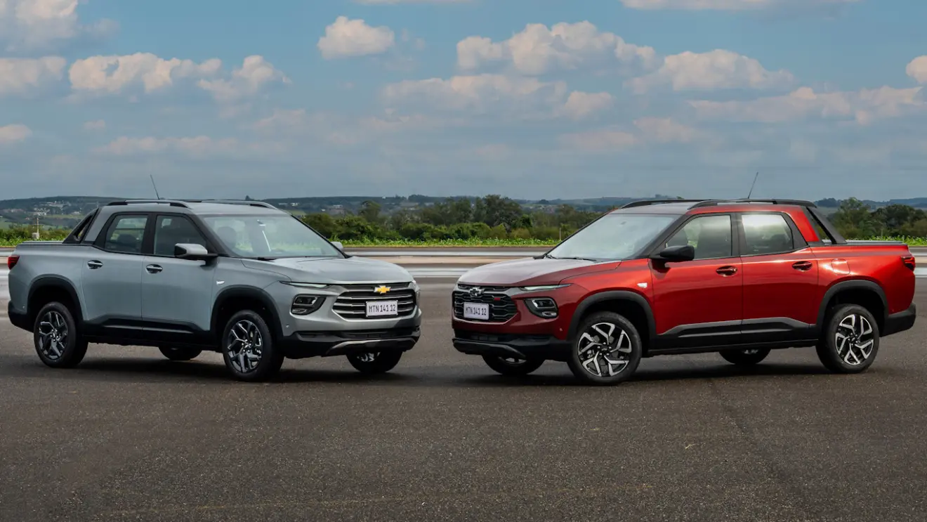Chevrolet Montana Premier e RS 2026 vistas de lado