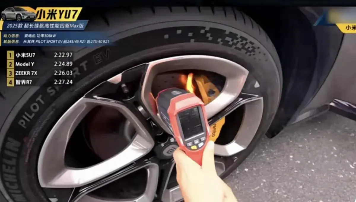 Xiaomi YU7 Max e pinças de freio pegando fogo
