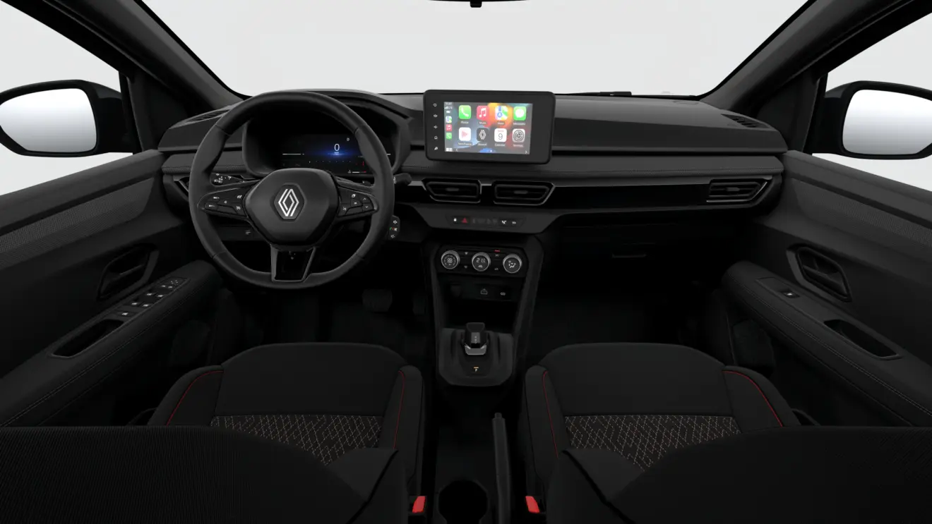 Interior com telas ligadas do Renault Kardian Authentic
