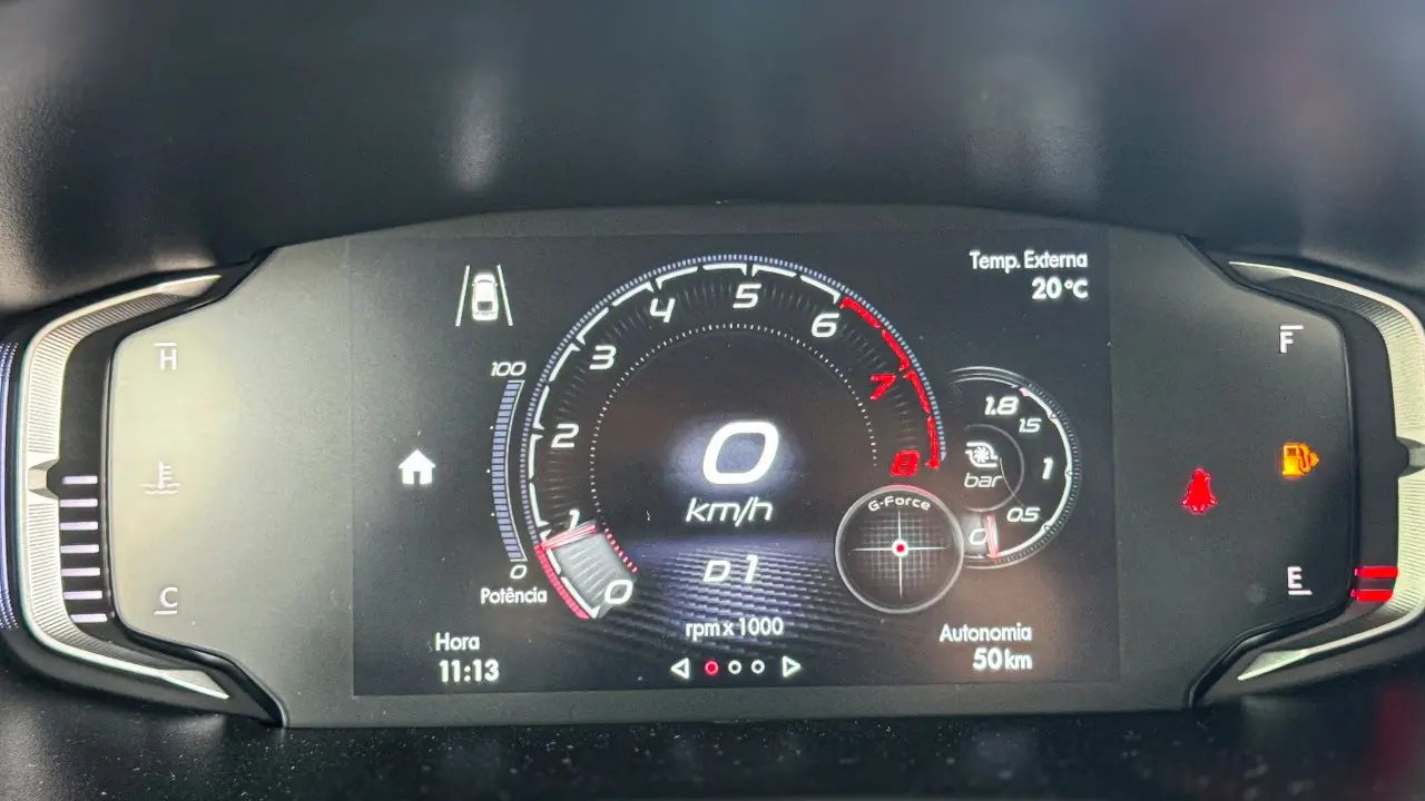 Painel de intrumentos digital do Fiat Fastback Abarth