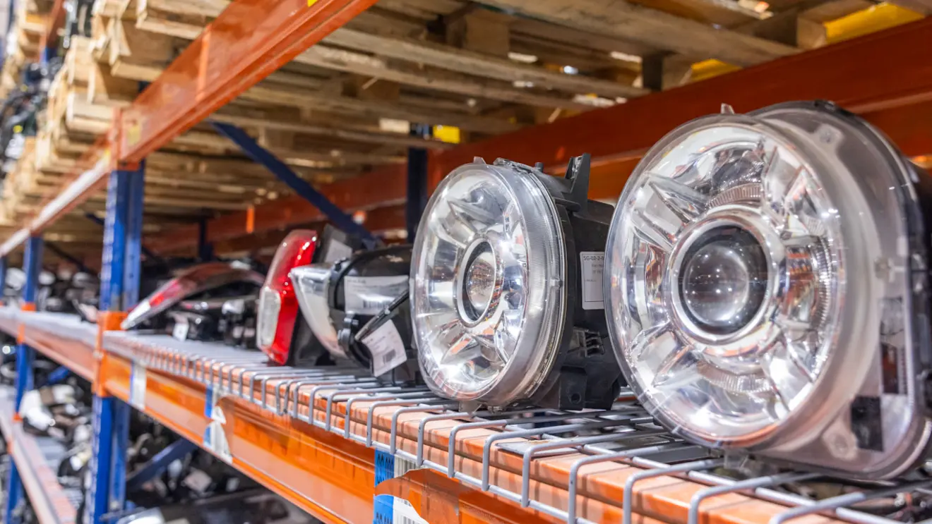peças desmontadas em centro de desmontagem da Stellantis