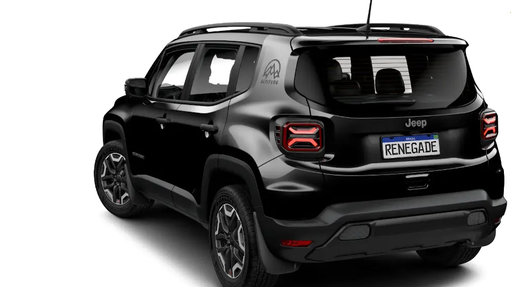 Jeep Renegade Altitude preto visto de trás