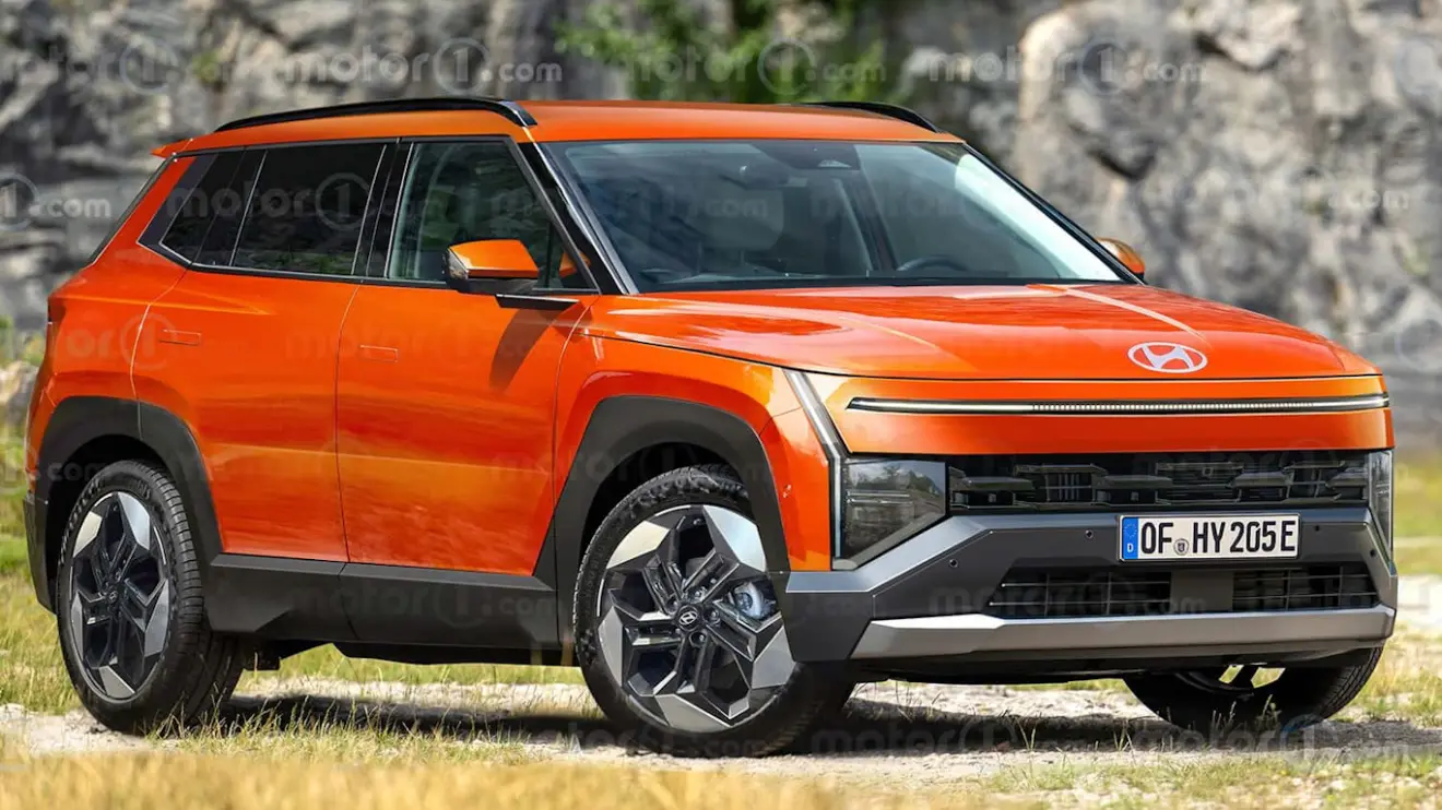 projeção alaranjada da nova geração do Hyundai Tucson