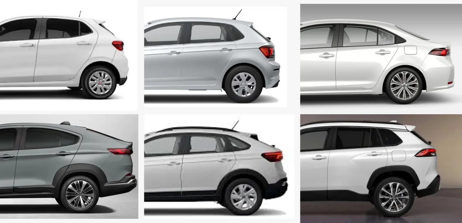 Comparativo de design entre hatch e SUV