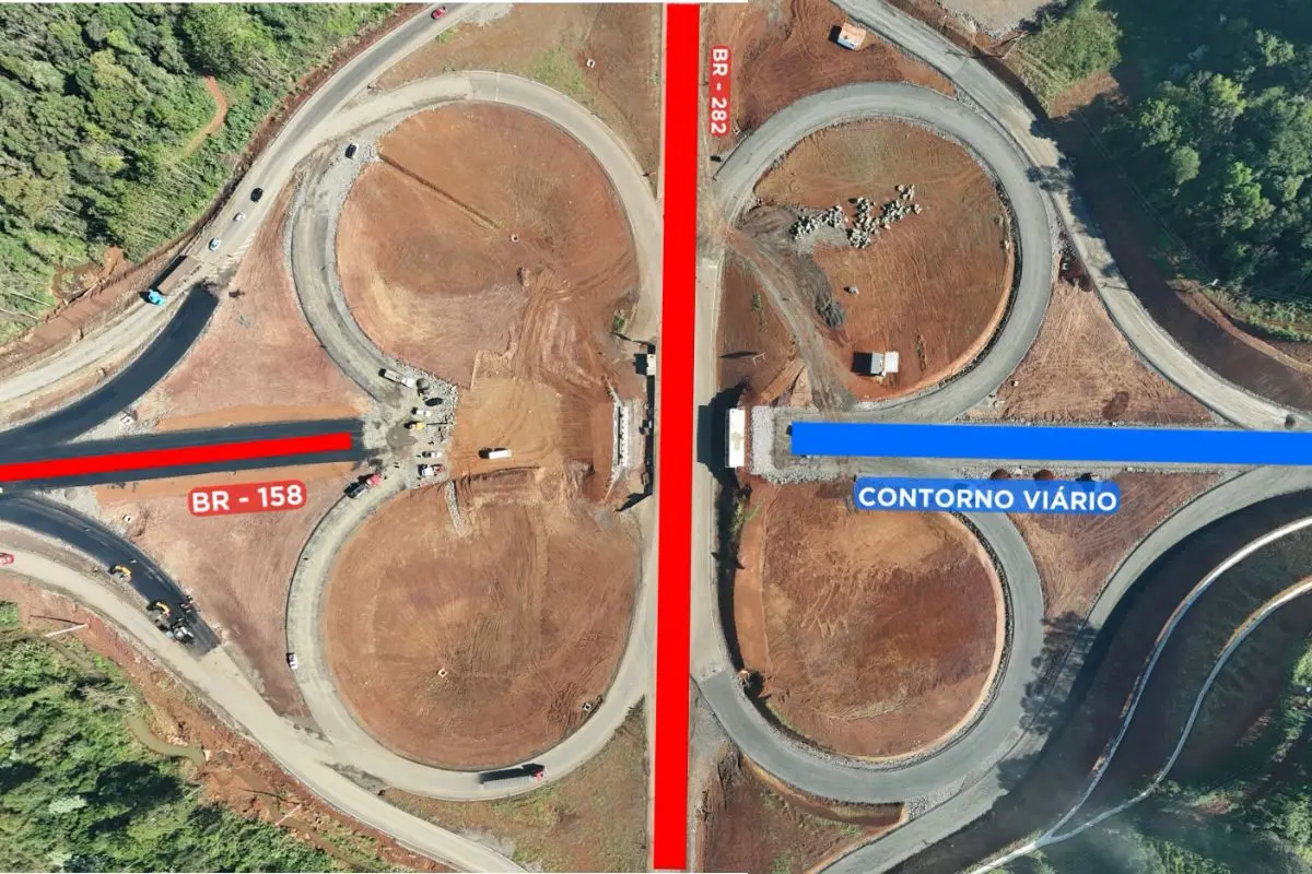 obras entre as BRs 282 e 158 no Sul do Brasil