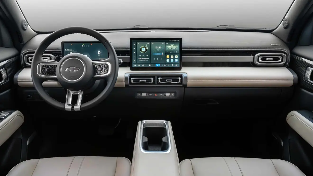 Interior do novo carro elétrico da Chevrolet Spark EUV