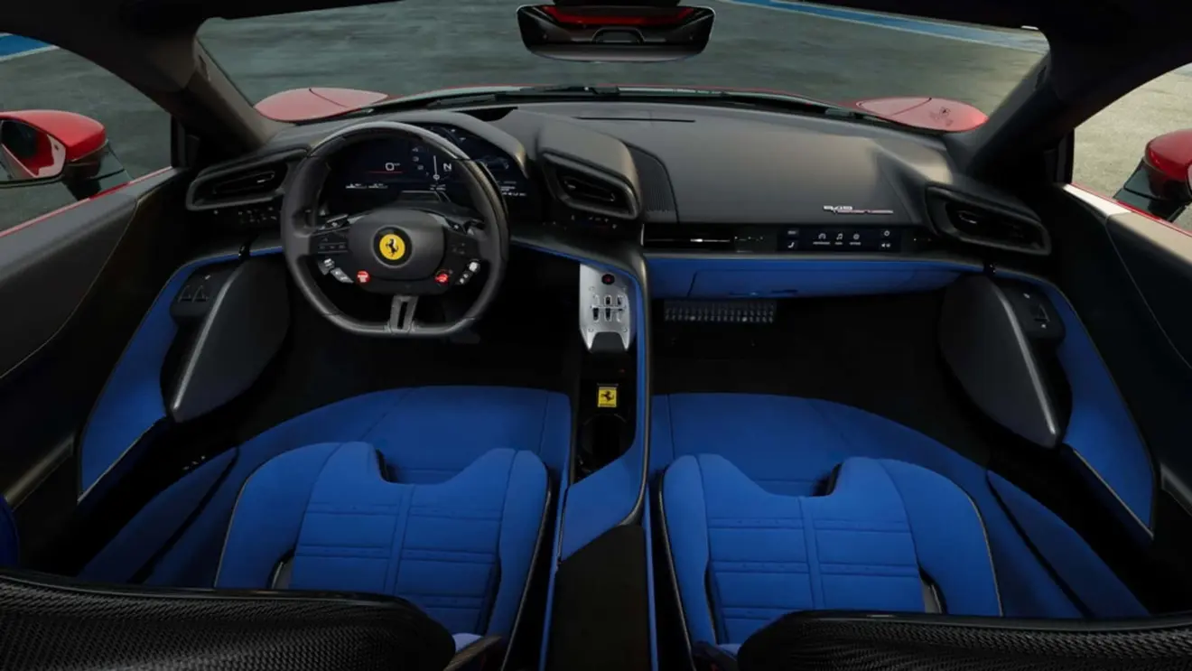 Interior azul da Ferrari 849 Testarossa