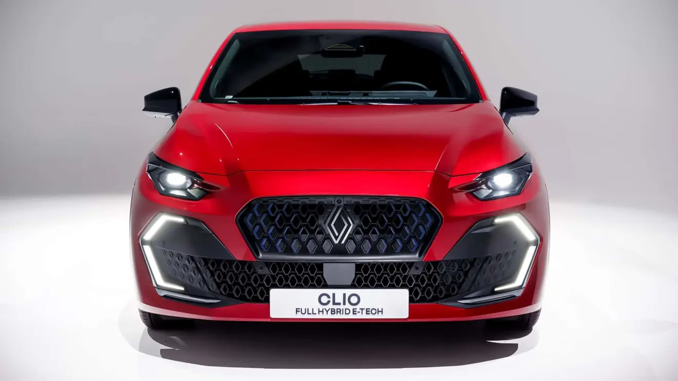 Renault Clio 2026 de sexta geração vermelho estático