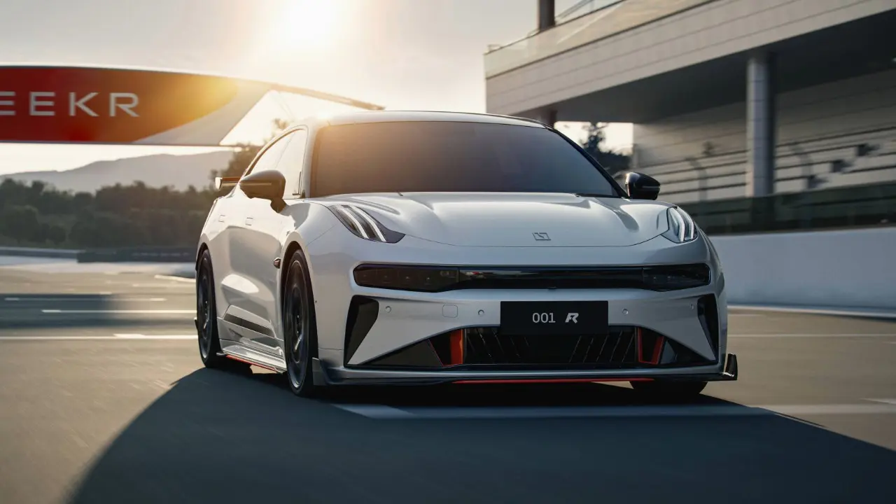 Zeekr 001 FR Branco em movimento