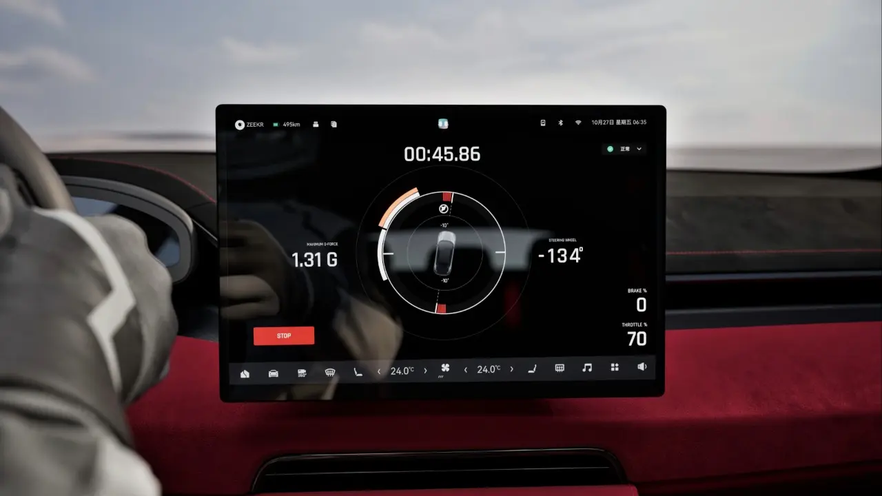 Interior do Zeekr 001 FR